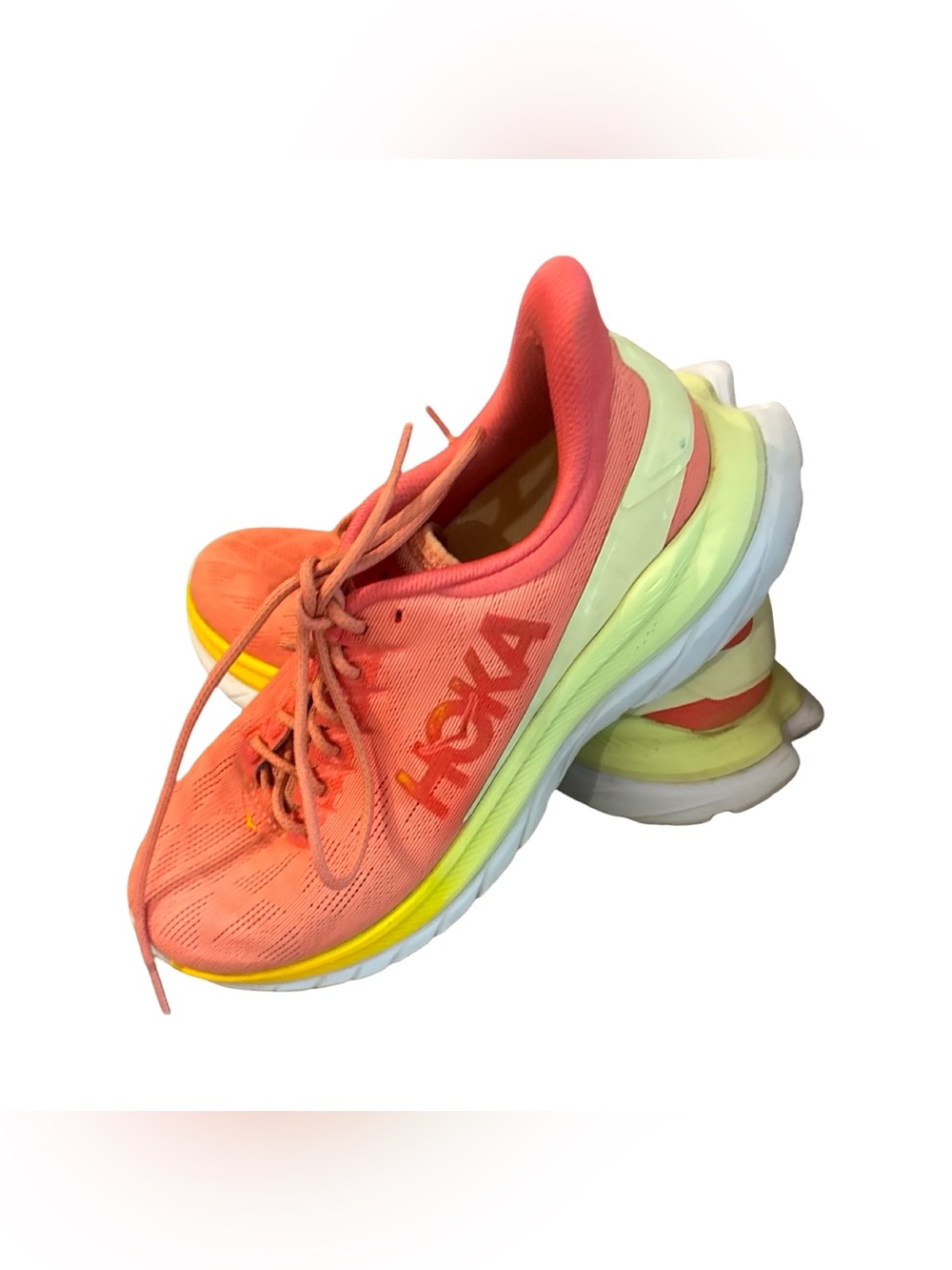 Hoka One One Mach 4 Coral-Pink Women's Running Shoe Size 8